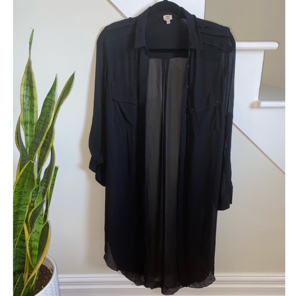 Aritzia Wilfred Baye Sheer Silk Tunic Dress - Picture 3 of 6